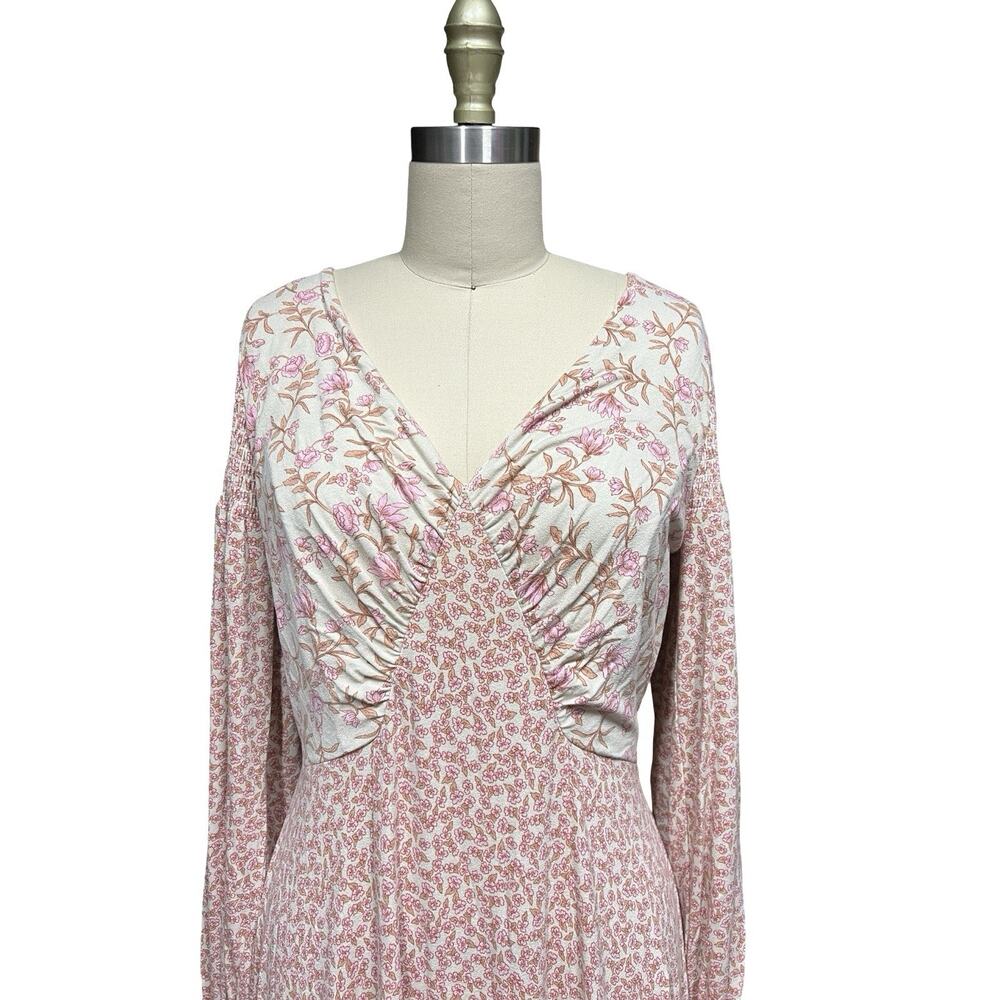 Free People Boho Love Story Floral Print Open Back Maxi Dress Size Large - Picture 2 of 6